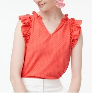 J. Crew Bundle .Swiss Dot Flutter Sleeve V-Neck Top. Set Of 2. NEW. Size XL